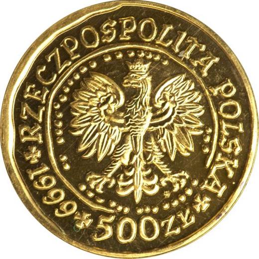 Obverse 500 Zlotych 1999 MW NR "White-tailed eagle" - Gold Coin Value - Poland, III Republic after denomination