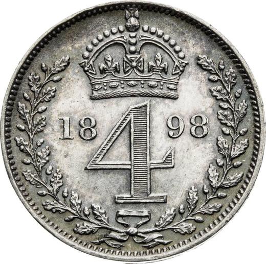 Reverso 4 peniques (Groat) 1898 TB - valor de la moneda de plata - Gran Bretaña, Victoria