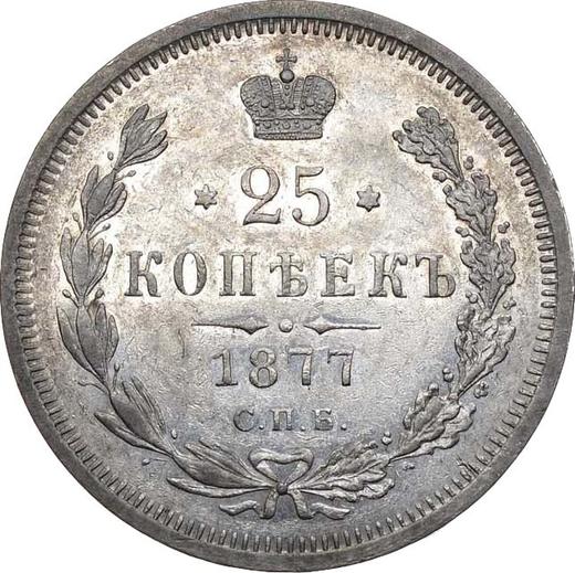 Reverse 25 Kopeks 1877 СПБ Without mintmasters mark - Silver Coin Value - Russia, Alexander II