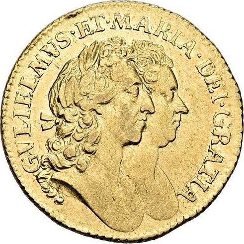Anverso 1/2 guinea 1690 "Segundos bustos" - valor de la moneda de oro - Gran Bretaña, Guillermo III y María II
