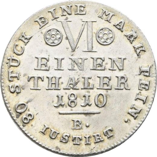 Reverse 1/6 Thaler 1810 B "Type 1808-1813" - Silver Coin Value - Westphalia, Jérôme Napoléon