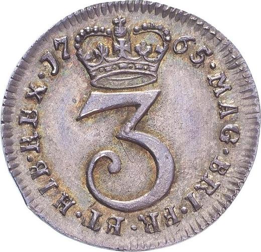 Reverso 3 peniques 1765 - valor de la moneda de plata - Gran Bretaña, Jorge III