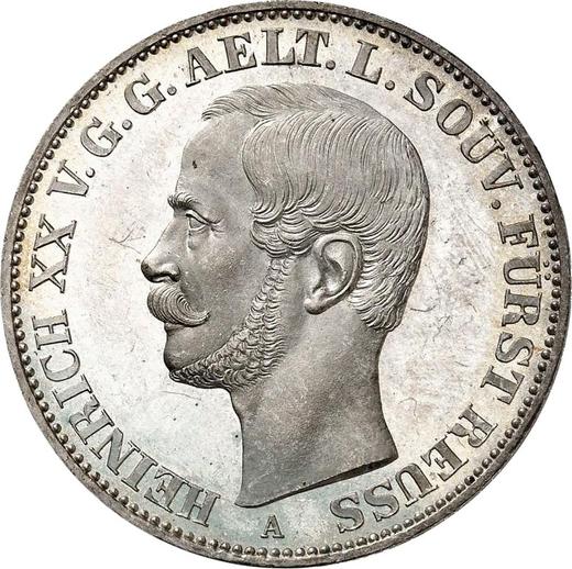 Anverso Tálero 1858 A - valor de la moneda de plata - Reuss-Greiz, Enrique XX
