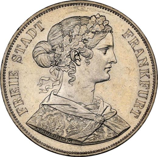 Obverse 2 Thaler 1861 - Silver Coin Value - Frankfurt am Main, Free City