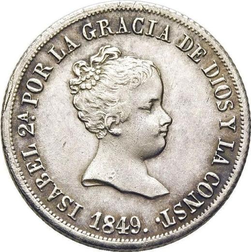 Obverse 2 Reales 1849 M CL - Silver Coin Value - Spain, Isabella II