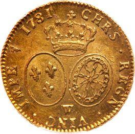 Reverse Double Louis d'Or 1781 W - Gold Coin Value - France, Louis XVI