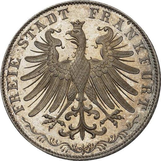 Awers monety - 2 guldeny 1845 - cena srebrnej monety - Frankfurt nad Menem, Wolne Miasto