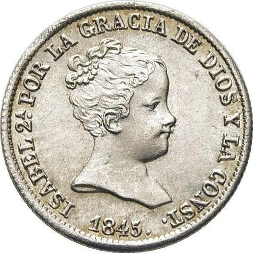 Avers 1 Real 1845 M CL - Silbermünze Wert - Spanien, Isabella II