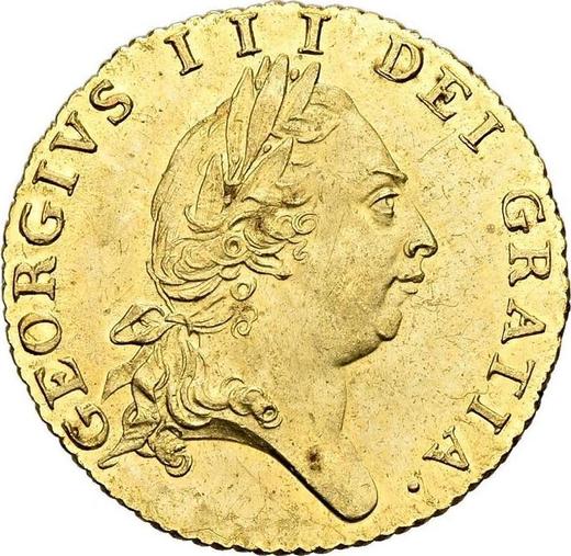 Аверс монеты - 1/2 гинеи 1787 года "Лопата" - цена золотой монеты - Великобритания, Георг III