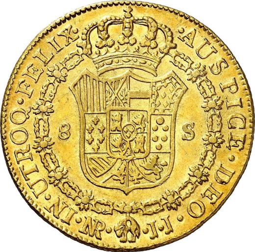 Reverse 8 Escudos 1780 NR JJ - Gold Coin Value - Colombia, Charles III