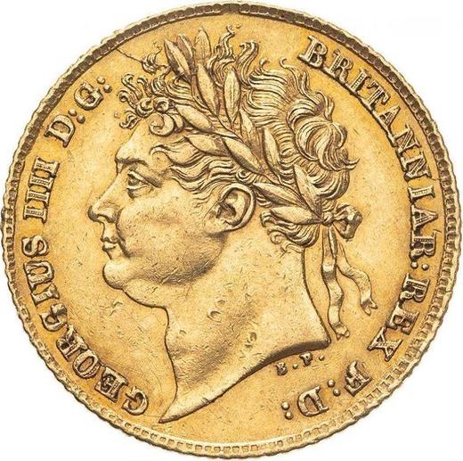 Anverso 1/2 soberano 1824 BP - valor de la moneda de oro - Gran Bretaña, Jorge IV