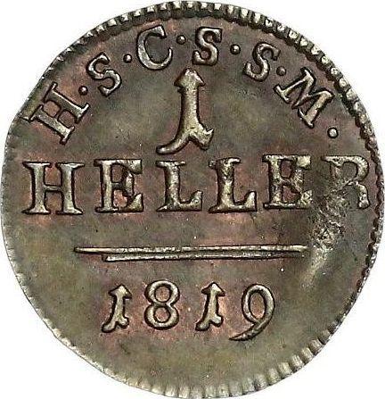 Rewers monety - 1 halerz 1819 - cena  monety - Saksonia-Coburg-Saalfeld, Ernest I