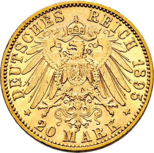 Reverse 20 Mark 1895 E "Saxony" - Gold Coin Value - Germany, German Empire