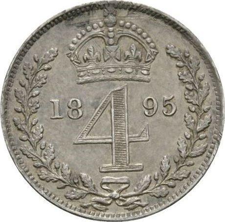 Reverse Fourpence (Groat) 1895 TB - Silver Coin Value - United Kingdom, Victoria