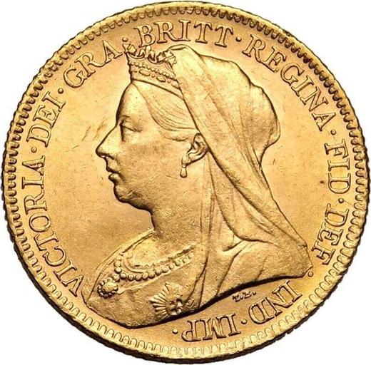 Awers monety - 1/2 suwerena 1900 TB "Św. Jerzy" - cena złotej monety - Wielka Brytania, Wiktoria