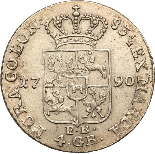 Reverse 1 Zloty (4 Grosze) 1790 EB - Silver Coin Value - Poland, Stanislaus II Augustus