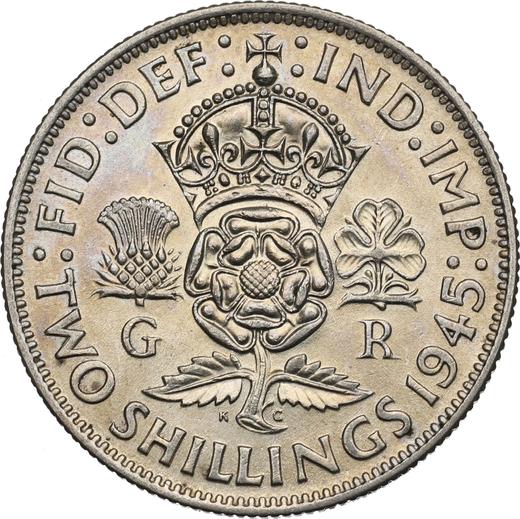 Reverse Florin 1945 HP - Silver Coin Value - United Kingdom, George VI