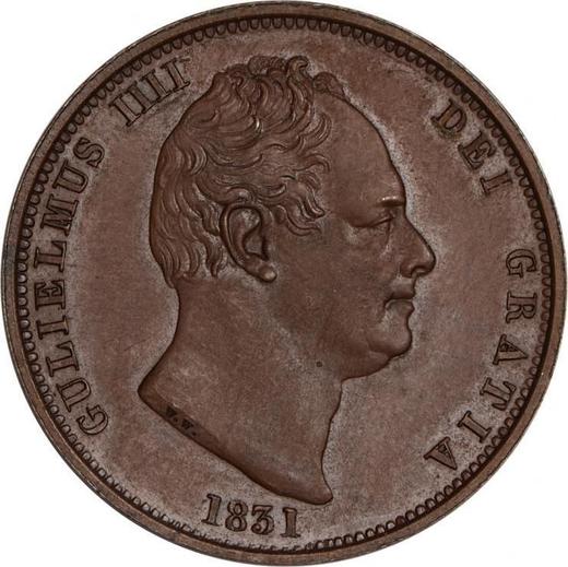 Obverse Halfpenny 1831 WW -  Coin Value - United Kingdom, William IV