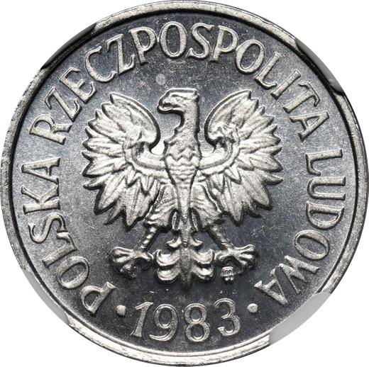 Obverse 20 Groszy 1983 MW -  Coin Value - Poland, Peoples Republic