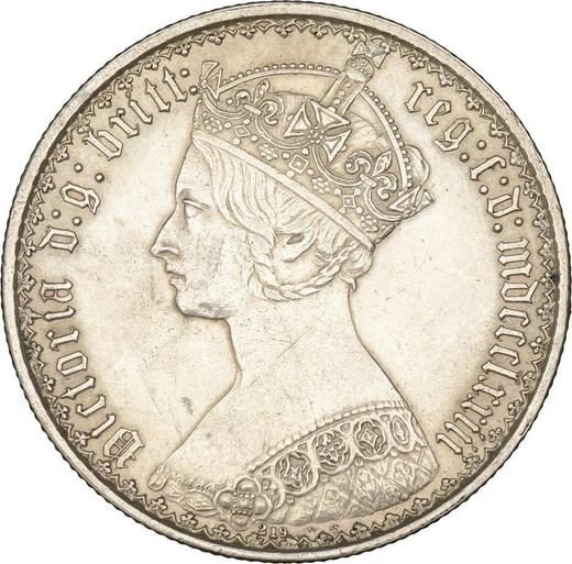 Avers 2 Schilling (Florin) 1873 WW "Gotisch" - Silbermünze Wert - Großbritannien, Victoria