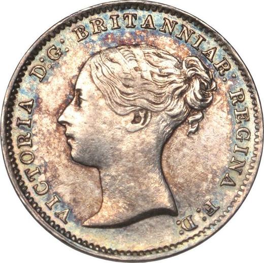 Obverse Threepence 1863 - Silver Coin Value - United Kingdom, Victoria