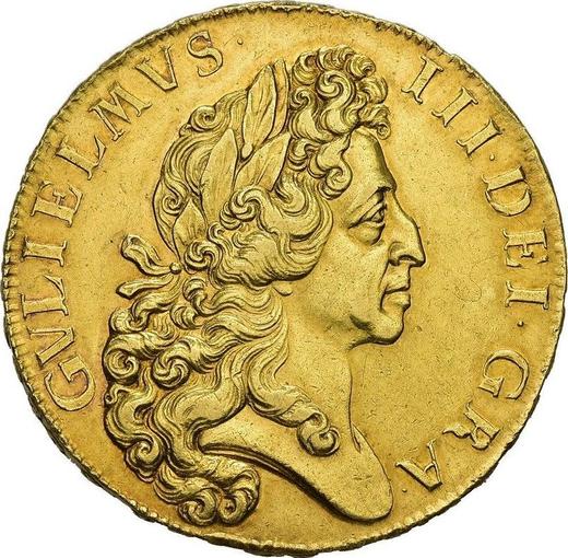 Obverse Five guineas 1701 "Second laureate bust" - Gold Coin Value - United Kingdom, William III