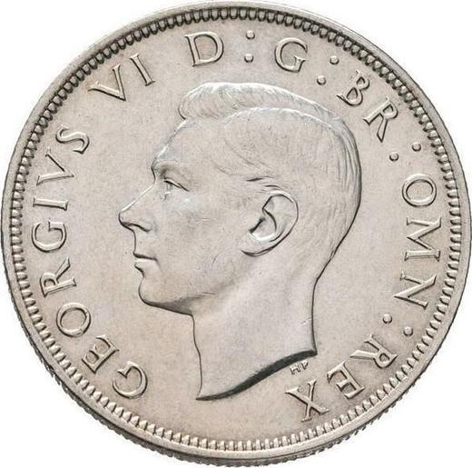 Аверс монеты - 1/2 кроны (Полукрона) 1938 года HP - цена серебряной монеты - Великобритания, Георг VI