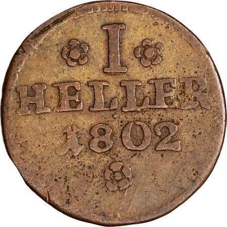 Reverse 1 Heller 1802 -  Coin Value - Lippe, Paul Alexander Leopold II
