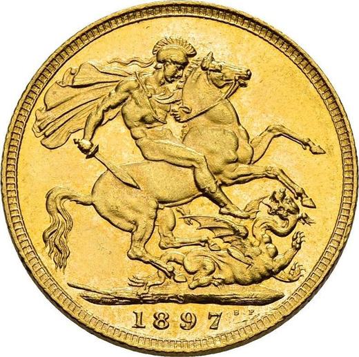 Reverse Sovereign 1897 S "Veiled head" - Gold Coin Value - Australia, Victoria