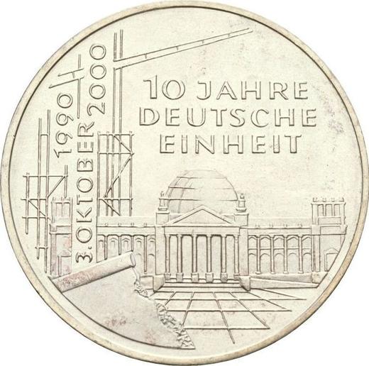 Avers 10 Mark 2000 D "Deutschen Einheit" - Silbermünze Wert - Deutschland, BRD