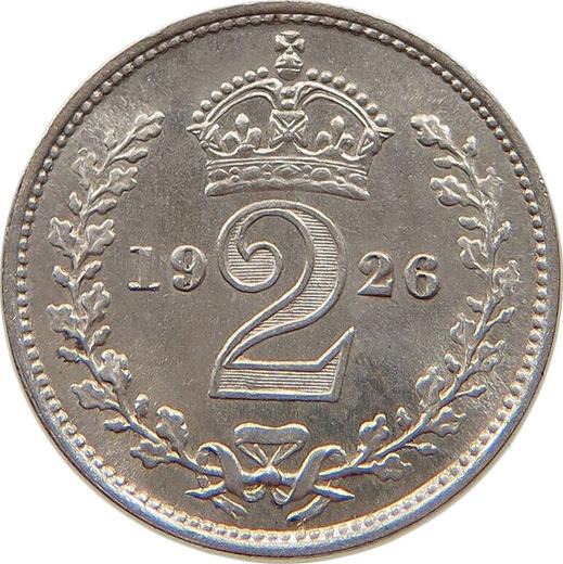 Rewers monety - 2 pensy 1926 - cena srebrnej monety - Wielka Brytania, Jerzy V