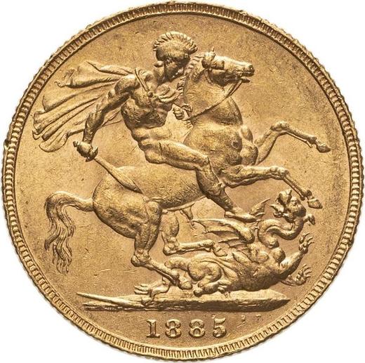 Reverse Sovereign 1885 WW "St. George" - Gold Coin Value - United Kingdom, Victoria