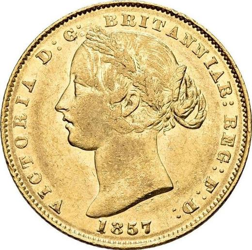 Obverse Sovereign 1857 Reeded edge - Gold Coin Value - Australia, Victoria