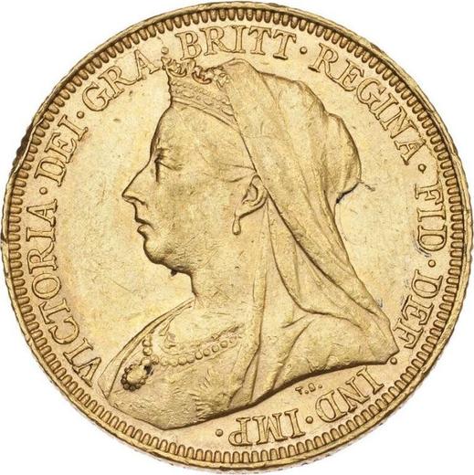 Obverse Sovereign 1894 S "Veiled head" - Gold Coin Value - Australia, Victoria
