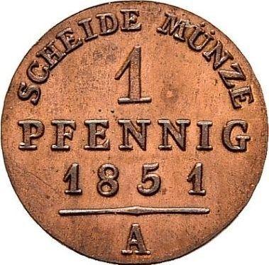 Revers 1 Pfennig 1851 A - Münze Wert - Sachsen-Weimar-Eisenach, Carl Friedrich
