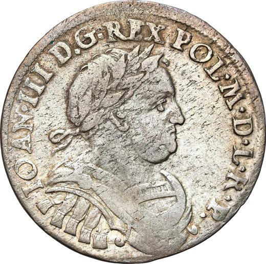 Obverse Ort (18 Groszy) 1678 SB "Curved shield" - Silver Coin Value - Poland, John III Sobieski