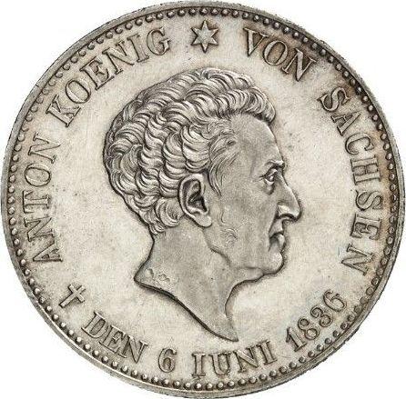 Obverse Thaler 1836 G "Death of the King" Edge "GOTT SEGNE SACHSEN" - Silver Coin Value - Saxony-Albertine, Anthony