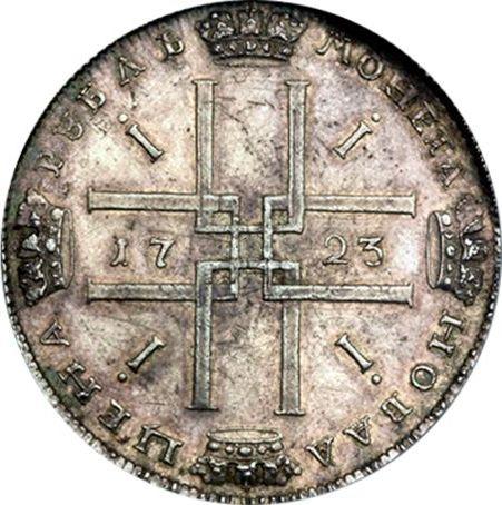 Reverse Pattern Rouble 1723 СПБ Restrike - Silver Coin Value - Russia, Peter I