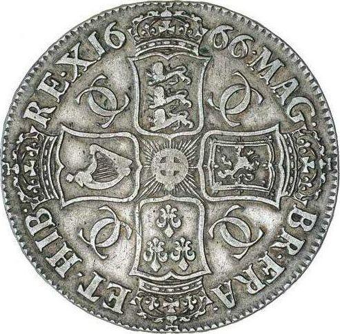 Reverse Crown 1666 "Second laureate bust" Elephant - Silver Coin Value - United Kingdom, Charles II
