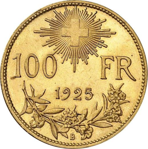 Reverse 100 Francs 1925 B "Vreneli" - Gold Coin Value - Switzerland, Confederation