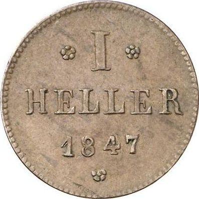 Reverse Heller 1847 "Type 1837-1847" - Coin Value - Hesse-Darmstadt, Louis II