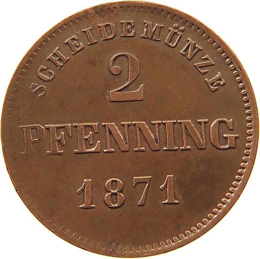 Reverse 2 Pfennig 1871 -  Coin Value - Bavaria, Ludwig II