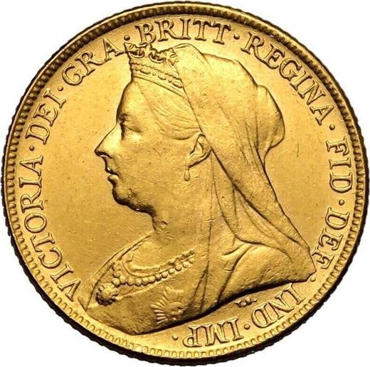 Obverse Sovereign 1900 S "Veiled head" - Gold Coin Value - Australia, Victoria