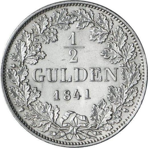 Reverso Medio florín 1841 D - valor de la moneda de plata - Hohenzollern-Sigmaringen, Carlos