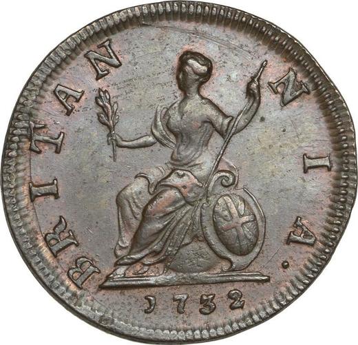 Revers 1 Farthing 1732 "Porträt in jungen Jahren" - Münze Wert - Großbritannien, Georg II