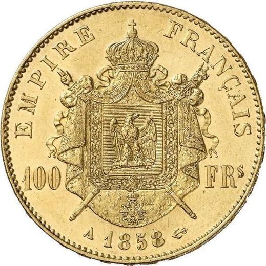 Reverse 100 Francs 1858 A "Type 1855-1860" - Gold Coin Value - France, Napoleon III
