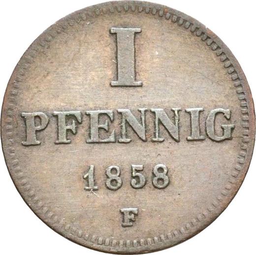 Revers 1 Pfennig 1858 F - Münze Wert - Sachsen-Altenburg, Ernst I
