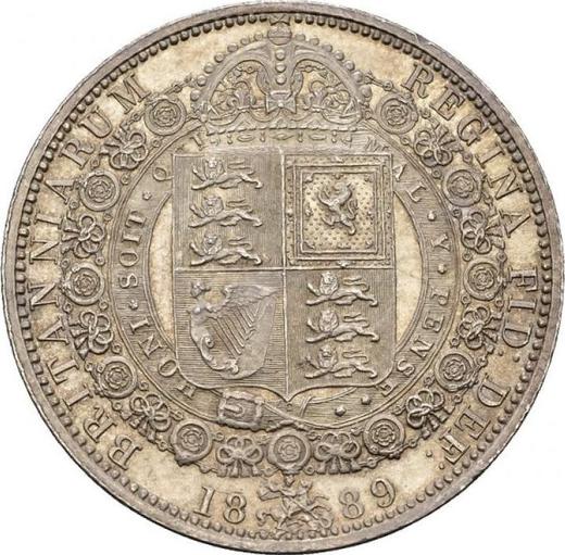 Reverso Media corona 1889 JEB "Retrato jubilar" - valor de la moneda de plata - Gran Bretaña, Victoria