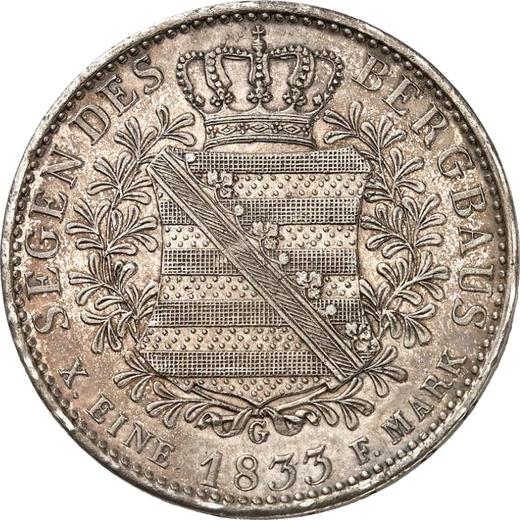 Reverse Thaler 1833 G "Mining" - Silver Coin Value - Saxony-Albertine, Anthony