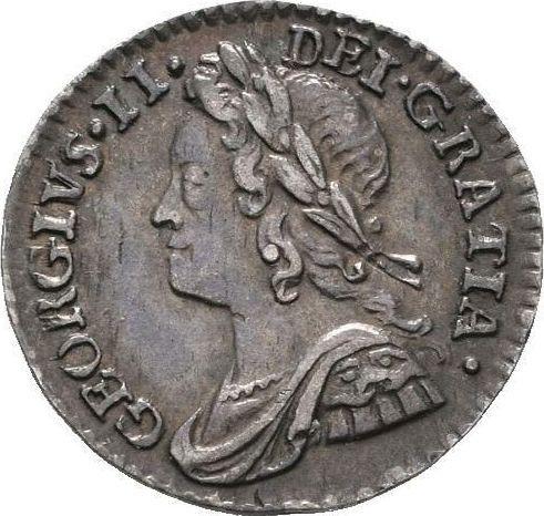 Anverso Penique 1759 - valor de la moneda de plata - Gran Bretaña, Jorge II